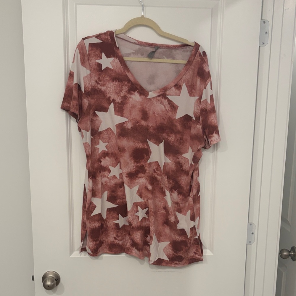 Honeyme Red and White Star Short Sleeve Set